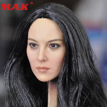 Kumik18-31 de pelo negro para mujer y niña, modelo de cabeza tallada a escala 1/6, juguetes para cuerpo de acción de 12 pulgadas 2024 - compra barato
