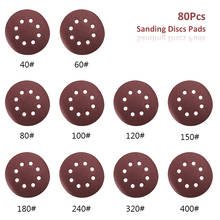 80pcs High Quality Sanding Discs 125mm Abrasive Sand Paper Sanding Disc with Grits  Hook & Loop Backer Plate 2024 - buy cheap
