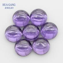 Purple Cubic Zirconia Stone Round Shape Cabochon Cut Flat Back Loose CZ Stone Synthetic Gems For Jewelry 4mm 6mm Free Shipping 2024 - buy cheap