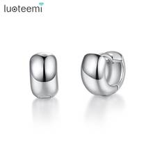 LUOTEEMI Hot Sale Trendy Round Stud Earrings for Women Party Popular Simple Design Two Colors Female Pendientes Christmas Gift 2024 - buy cheap