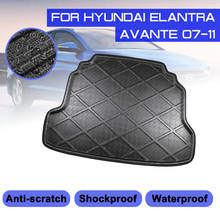 Tapete do assoalho do carro traseiro tronco anti-lama capa para hyundai elantra avante 2007 2008 2009 2010 2011 2024 - compre barato