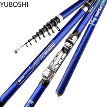 Yuboshi vara de pescar portátil de fibra de carbono, vara de pescar giratória com 3.6m-6.3m de potência, vara de pesca telescópica para molinete, alimentadora de carpas 2024 - compre barato