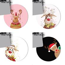MaiYaCa Christmas elk Beautiful Anime round Mouse Mat Game Mouse Pad round mouse Mat Anti Slip gaming Mousepad 22x22cm 2024 - buy cheap