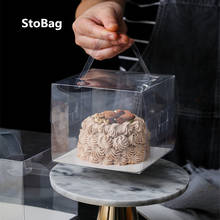 StoBag-caja transparente portátil para pasteles, caja de pastelería para repostería, queso, para decoración de pasteles, suministros de cumpleaños, 10 Uds. 2024 - compra barato