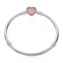 ATTRACTTO Fashion Gold Crystal Bracelets&Bangles Charm Zirconia Bracelets For Women Silver Chain Heart Bracelets SBR190538 2024 - buy cheap