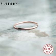 Korean 925 Sterling Silver Rings For Women Simple Minimalist Smooth Line Gold Rose Gold Silver Thin Finger Ring Fashion Jewelry 2024 - buy cheap