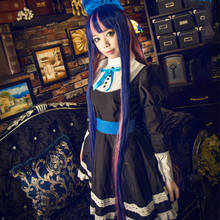 Disfraz de Lolita Maid para mujer y niña, uniforme de Anime, medias con cinturón, medias de heroína, disfraz de peluca anarquía 2024 - compra barato