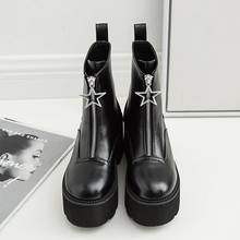 Boussac botas femininas de salto alto, botas de cor sólida e preta com zíper frontal e plataforma volumosa para mulheres we0874 2024 - compre barato