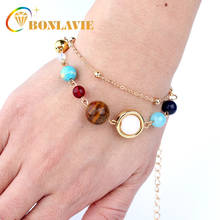 New 2 Ply Chain Bracelet Bangle Universe Galaxy the Eight Planets Solar System Guardian Star Natural Stone Bracelets 2024 - buy cheap