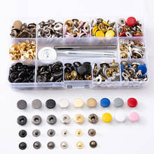 Kit de remaches de botón a presión de Metal, herramientas de fijación, caja de almacenamiento, 126/146/248 Uds. 2024 - compra barato