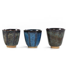 Temmoku-taza creativa de cerámica para el hogar, juego de té, taza de agua de Kung Fu, tazón pequeño de regalo para la Oficina 2024 - compra barato