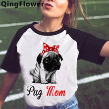 Kawaii Pug Mom Harajuku смешная мультяшная футболка для женщин Ullzang милая собака аниме футболка графическая мода футболка Повседневный Топ женские футболки 2024 - купить недорого