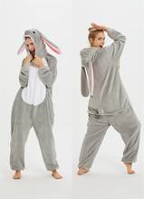 Fantasia onesie de coelho kigurumi, pijama adulto feminino, roupa de dormir de flanela one piece, macacão de inverno para cosplay 2024 - compre barato