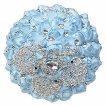 WifeLai-A 21CM Light Blue Rhinestone Luxury Bridal Bouquet Wedding Supplies W290A 2024 - buy cheap