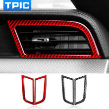 TPIC Auto Interior Accessories Side Air Conditioning Vent Trim 3D Carbon Fiber Car Stickers Decals For Ford Mustang 2015-2019 2024 - buy cheap