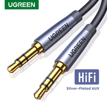 UGREEN HiFi AUX Cable 3.5mm Audio Speaker Cable 3.5 jack For Guitar Silver-plated Braided Wire Auxiliary Car Headphone Cable 2024 - купить недорого