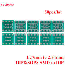 50pcs SOP8 Turn DIP8 SMD to DIP IC Adapter Socket Adapter Converter Plate 1.27mm to 2.54mm Spacing Pitch Transfer Board 2024 - buy cheap