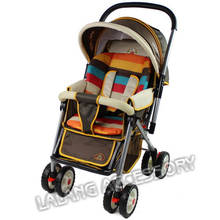 Nova confortável almofada de carrinho de bebê arco-íris listrado geral macio assento almofada do carrinho de criança 2024 - compre barato