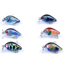 Mini cebo Artificial Wobbler para Pesca, señuelo de manivela dura, Swimbait, Crazy Fish Bass, 3cm, Topwater, 6 unids/lote 2024 - compra barato