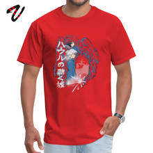 Anime Tshirt A Heart's Love Men T-shirt 100% Cotton Fabric Howl's Moving Castle T Shirt Short Sleeve Japan Style Clothes Summer 2024 - buy cheap