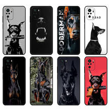 Capa de tpu preta para xiaomi, capa para xiaomi redmi 9t redmi note 9t note 10 pro, case doberman animal dog 2024 - compre barato