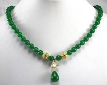 Collar de Jade verde claro de 8mm, colgante de Jade Chapado en cristal, 2 estilos, venta al por mayor/al por menor 2024 - compra barato
