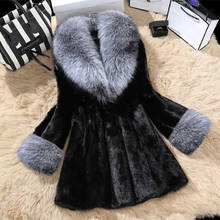 Faux Fur Coat Women 2021 Autumn Winter Mink Fur Coat Plush Thick Fox Collar Faux OverCoat Women Female Outwear  3XL 2024 - buy cheap