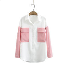 Размера плюс, разнотканные Топы Для женщин Длинные рукава блузка OL женские элегантные спецодежды Blusas 2024 - купить недорого
