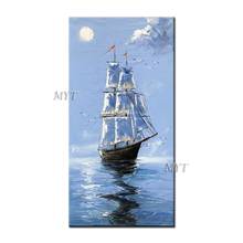 Sky And Sea And Ship Very Beautiful Abstract Oil Painting Wall Art Home Decor Picture Modern Oil Painting On Canvas Frameless 2024 - buy cheap