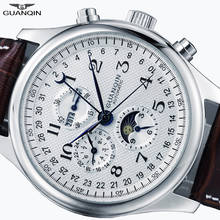GUANQIN Automatic Mens Watch Sapphire Mechanical Calendar Wrist Watch Waterproof Busienss Multifunction Watch relogio masculino 2024 - buy cheap