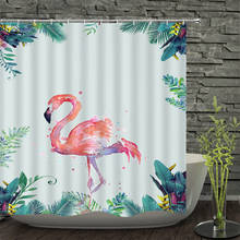 Cortina de ducha impermeable con estampado 3d de pájaros y flamencos, visillo de baño de poliéster, baño con pantalla de 12 ganchos, 180x200cm 2024 - compra barato