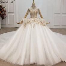 Ivory Sparkle High-end Sleeveless Wedding Dresses 2021 Dubai Luxury Tassel Sequins Bridal Gowns HX0164 Custom Made 2024 - buy cheap