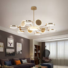 Modern Gold/Black Metal Led Chandelier Lighting Acrylic Rings Living Room Led Pendant Chandelier Lights Bedroom Led Hanging Lamp 2024 - buy cheap