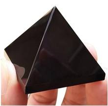 Natural Black Obsidian Quartz Crystal Gift Home Decor Pyramid Healing Crystal Crafts For Drop Shipping 2024 - buy cheap