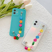 Wrist Chain Case for iPhone 12 11 Pro Max 7 8 Plus XR XS Max SE 2020 Silicon Cases Cute Flowers Chain Hanging Case for iPhone 11 2024 - buy cheap