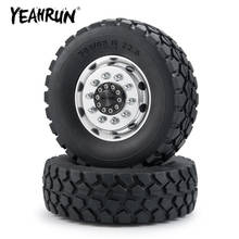 YEAHRUN-llanta de cubo de rueda delantera de aleación de Metal, neumáticos de goma negra de ancho #2, 30mm, para remolque de camión Tamiya RC 1/14, 2 uds. 2024 - compra barato