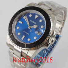 BLIGER 40mm blue dial luminous hands Sapphire Glass full stainless steel NH35 automatic movement Men's Watch 2024 - buy cheap