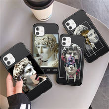 Lovebay Cartoon Art Statue Funny Painted Phone Case For iPhone 13 12 11 Pro Max 6 6s 7 8 Plus X XR XS Max 5 5s SE Soft TPU Cover 2024 - купить недорого
