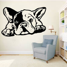 Французский Бульдог наклейки на стену собаки винил гостиная домашний декор самоклеящиеся наклейки на стену Модные животные обои для спальни Y814 2024 - купить недорого