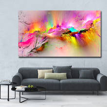 Pintura en lienzo de arte colorido abstracto moderno, carteles e impresión de Cuadros, imagen artística de pared para sala de estar, decoración del hogar sin marco 2024 - compra barato