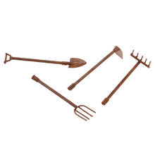 4 pçs agricultura capina conjunto de ferramentas para 1/12 dollhouse fada jardim acessórios 2024 - compre barato