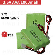 Bateria recarregável ni-mh aaa 3.6v 800mah, 4 cabeças, original, novidade, ni mh, pacote com plugue para telefone sem fio, frete grátis 2024 - compre barato