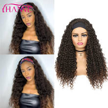 HANNE-peluca rizada Afro sintética con diadema para mujer, pelo largo y suave de media cabeza para uso diario, fiesta, negro/blanco 2024 - compra barato