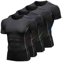 Yuerlian-Camiseta deportiva de secado rápido para hombre, ropa para correr, ajustada, para gimnasio, Fitness, 2020 2024 - compra barato