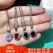 Princess Diana Pendant Real Silver Color bijou Pave cz Royal Wedding Pendants with necklace for women Bridal Jewelry Gift 2024 - buy cheap