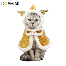 Disfraz de gato y perro para año nuevo, ropa de Navidad para mascotas, sombrero, bufanda, capa 2024 - compra barato