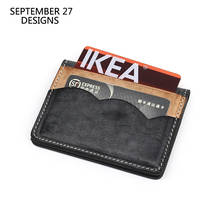 New Fashion ID Driving License Bag Genuine Leather Luxury Top End Handmade Fog Wax Women Small Credit Card Wallet Mini Purses 2024 - buy cheap