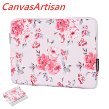 Сумка для ноутбука CanvasArtisan, чехол для Macbook Air Pro, 11, 12, 13, 14, 15, 15,6 дюймов, с розовыми цветами, V023 2024 - купить недорого