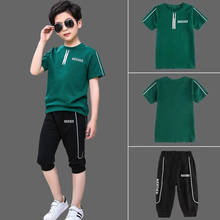 Boys Clothes Set T-Shirt +Pants 2021 Summer Kids Boy Sports Suit Children Clothing Outfits Teen 5 6 7 8 9 10 11 12 Years 2024 - buy cheap
