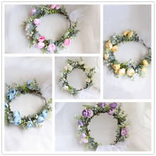 CC Wedding Flower Crown Tiara 100% Handmade Party Beach Accessories for Women Bridal Hairwear Vintage Wreath Vacation DIY mq046 2024 - buy cheap